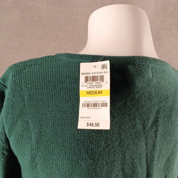 NWT KAREN SCOTT Fall Textured Sweater M(8-10) Pullover Green V-neck 100%Cotton - Picture 12 of 15
